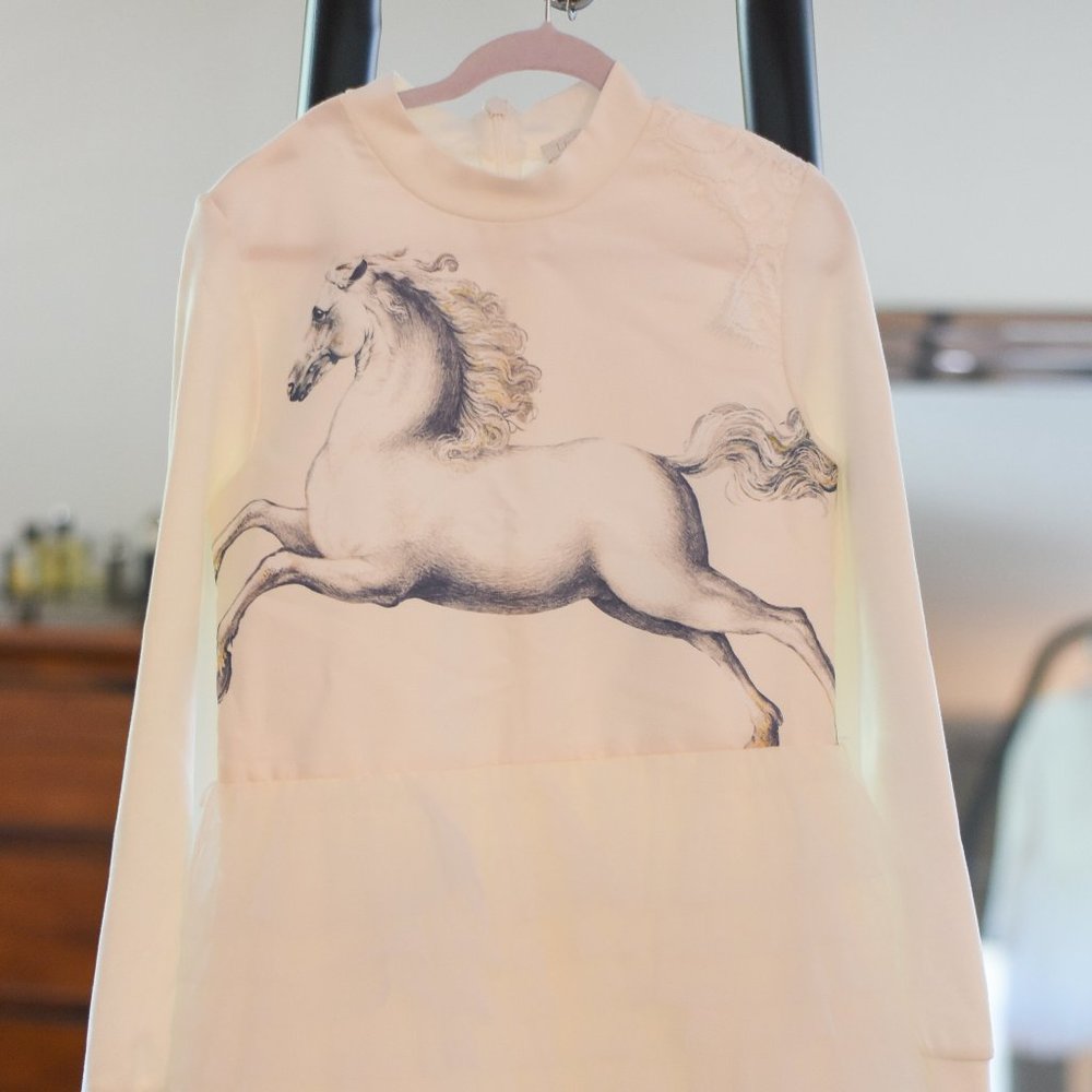 White Tulle Stallion Dress Girls 9-10